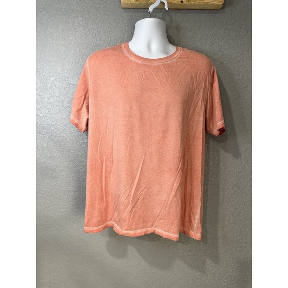 Patrick Assaraf Mens Large Orange Crew Neck Pima Cotton T-Shirt 2XL - Picture 1 of 4